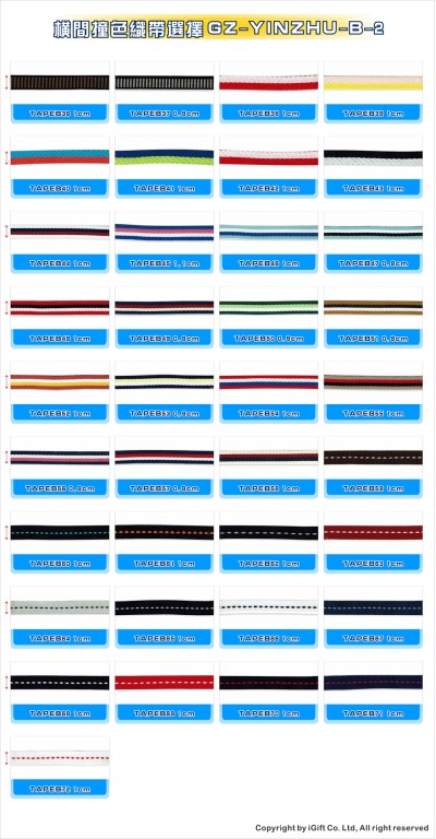 GZ-YNZU 橫間撞色織帶 B-2 45度照